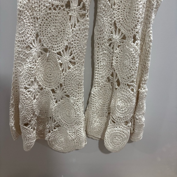 Free People Cream Crochet Flare Pants - Picture 5 of 10